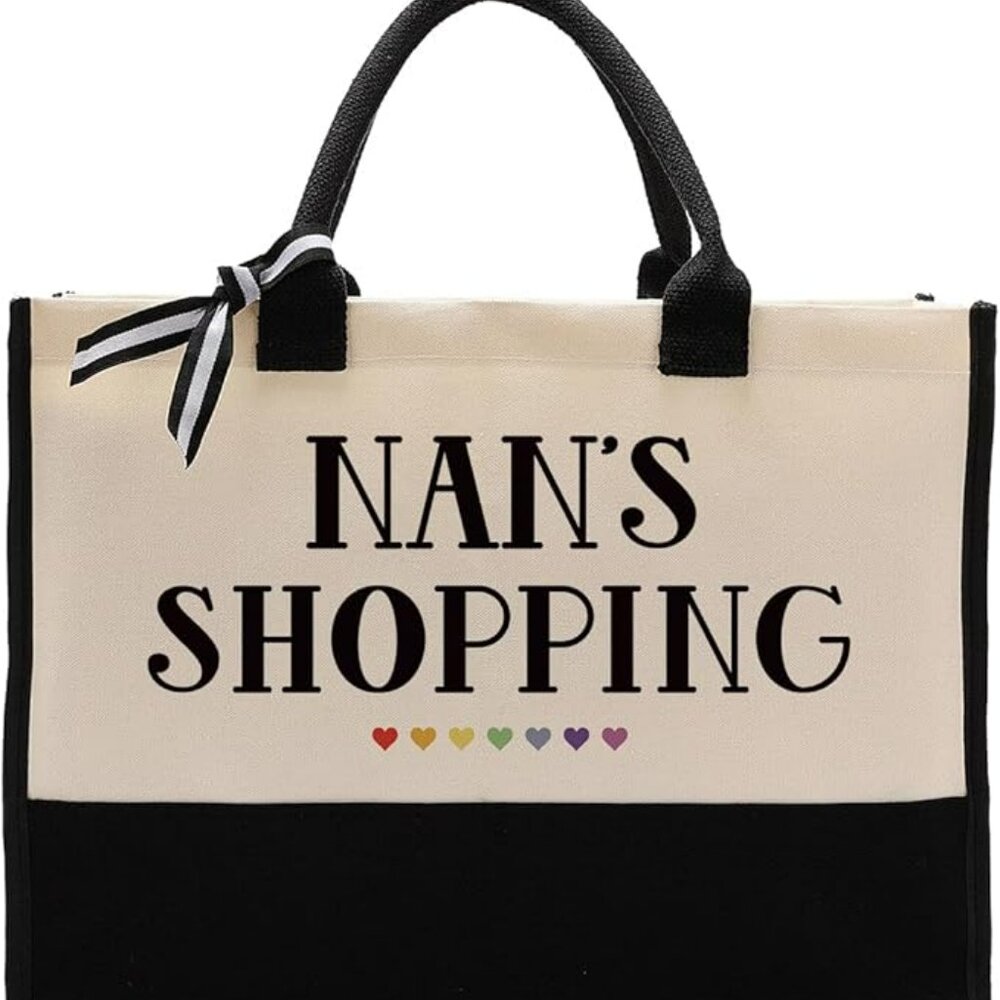 Nan’s Shopping Bag – Large Canvas Tote Bag for Women, Groceries & Gifts